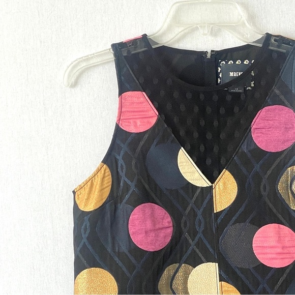 Anthropologie Maeve Jacquard Mesh Polka Dot Shift Dress - Picture 5 of 12